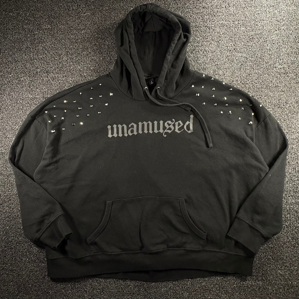 torrid Black Studded "unamused" Hoodie